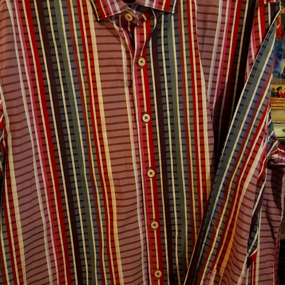 Tommy Bahama NEW NWOT Men's dress shirt long sleeves XL Rich Gemstone colors